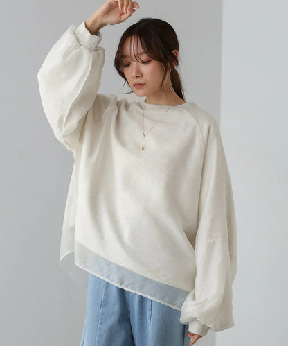 Bou Jeloud Sheer Layered Fleece Sweatshirt