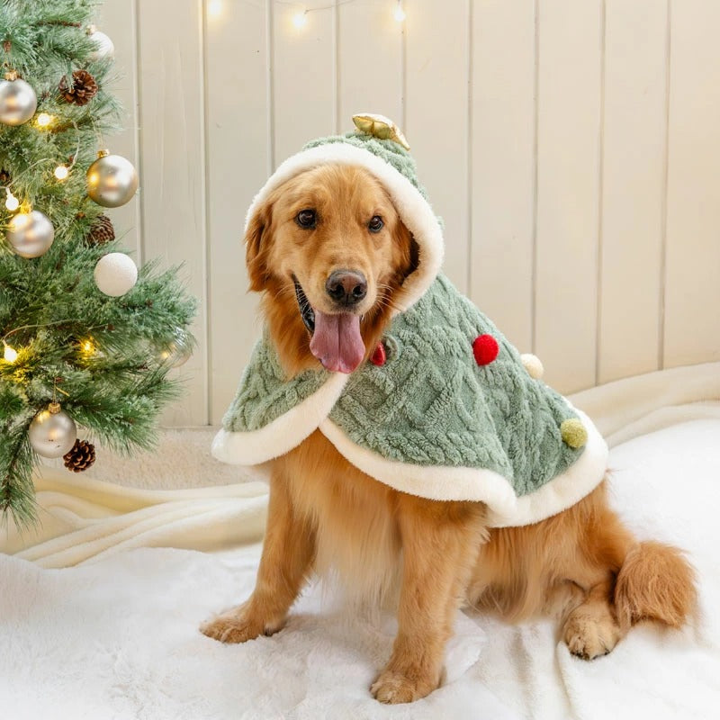 Dog Clothes Christmas Tree Poncho