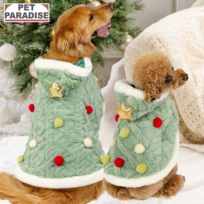 Dog Clothes Christmas Tree Poncho