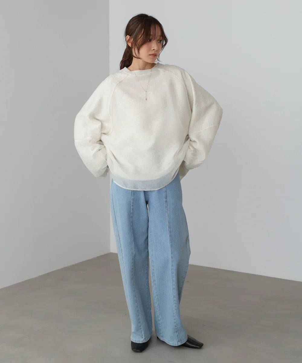 Bou Jeloud Sheer Layered Fleece Sweatshirt