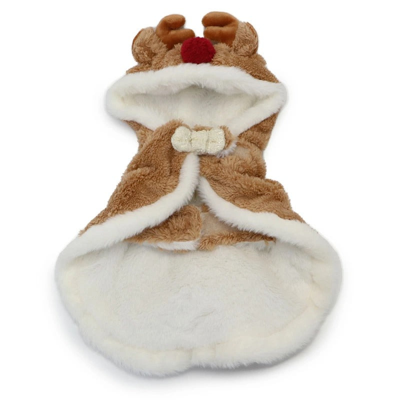 Dog Clothes Reindeer Poncho Costume