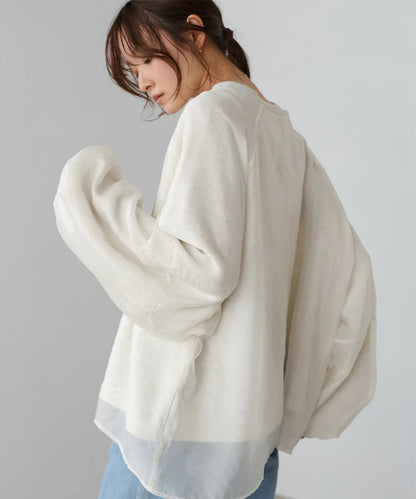 Bou Jeloud Sheer Layered Fleece Sweatshirt