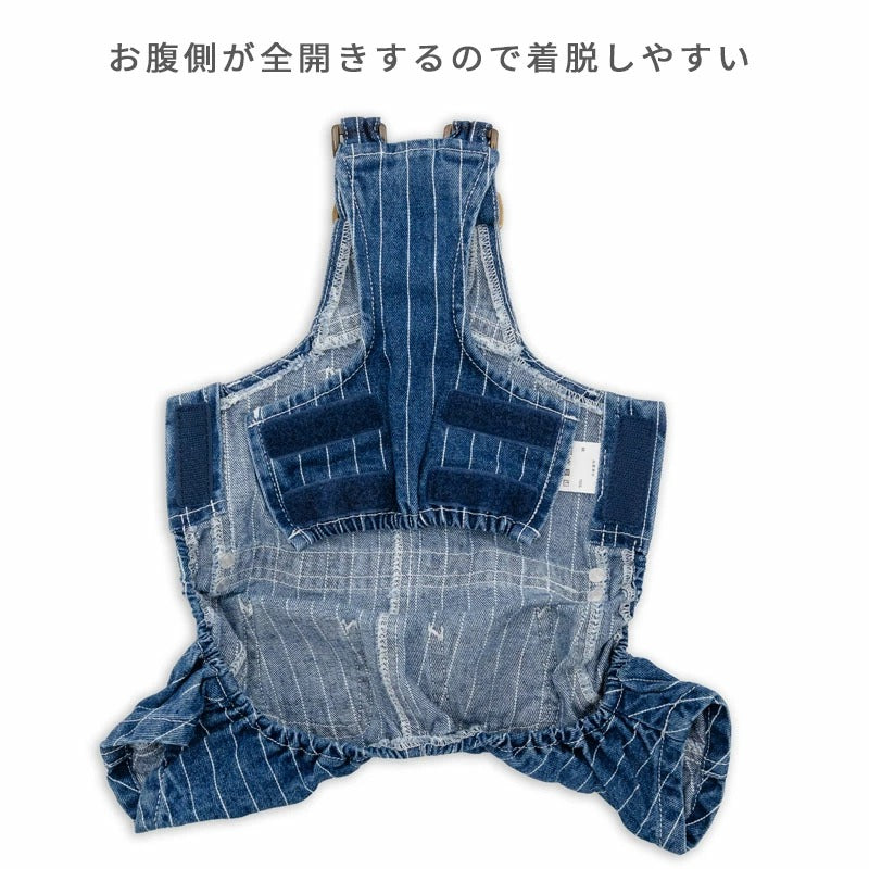 Lee Dog Clothes Fall Striped Overalls