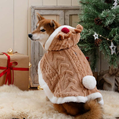 Dog Clothes Reindeer Poncho Costume