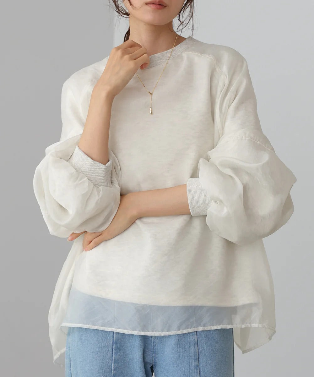 Bou Jeloud Sheer Layered Fleece Sweatshirt