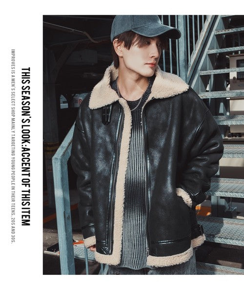 SIDEWAYSTANCE Faux Mouton B-3 Jacket