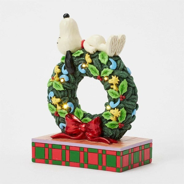 Snoopy Christmas Sleeping Wreath LED