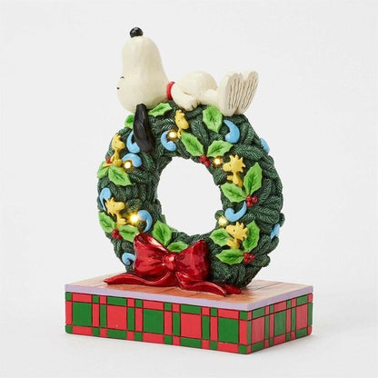 Snoopy Christmas Sleeping Wreath LED