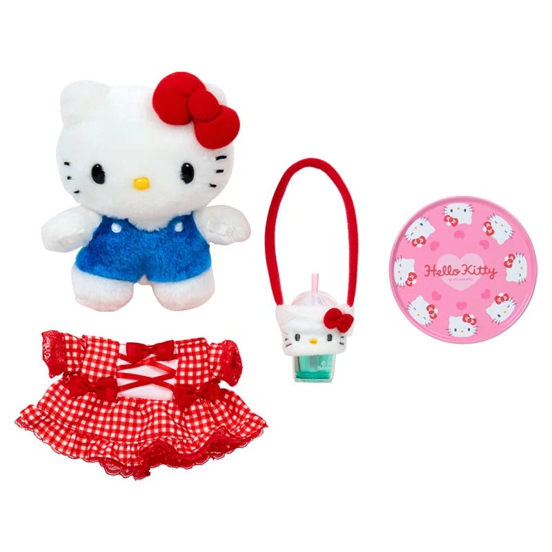 Sanrio Hello Kitty Pitatto Friends Plush Doll Starter Set – S Size Outfit & Accessories