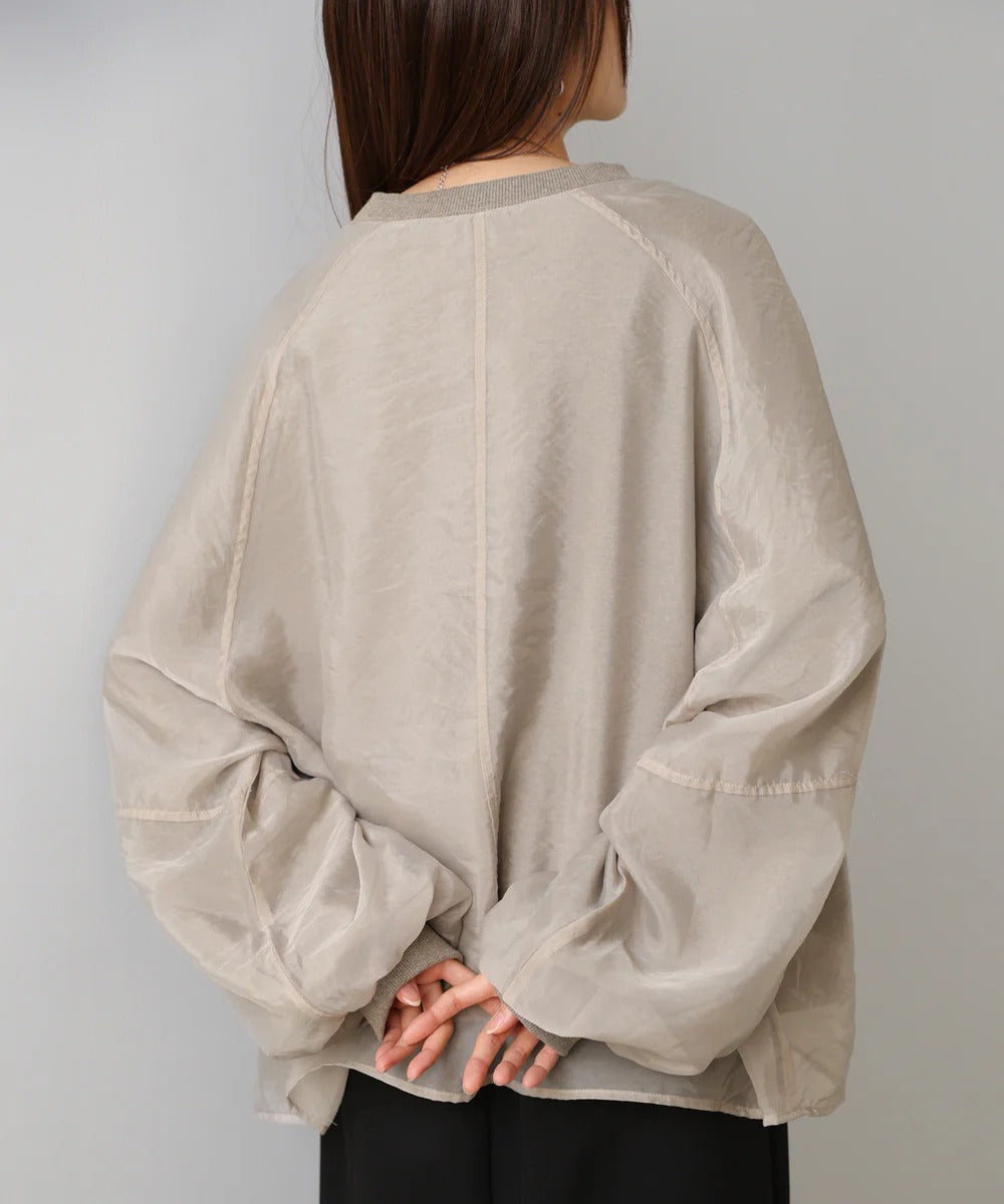 Bou Jeloud Sheer Layered Fleece Sweatshirt