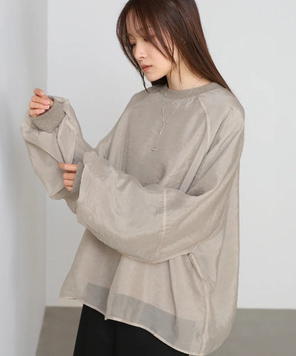 Bou Jeloud Sheer Layered Fleece Sweatshirt