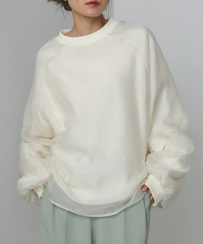 Bou Jeloud Sheer Layered Fleece Sweatshirt