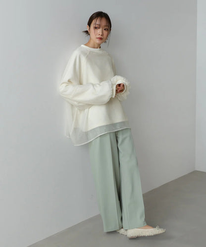 Bou Jeloud Sheer Layered Fleece Sweatshirt