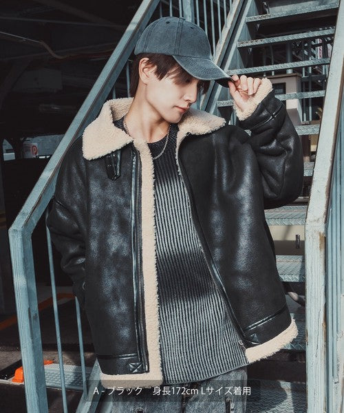 SIDEWAYSTANCE Faux Mouton B-3 Jacket