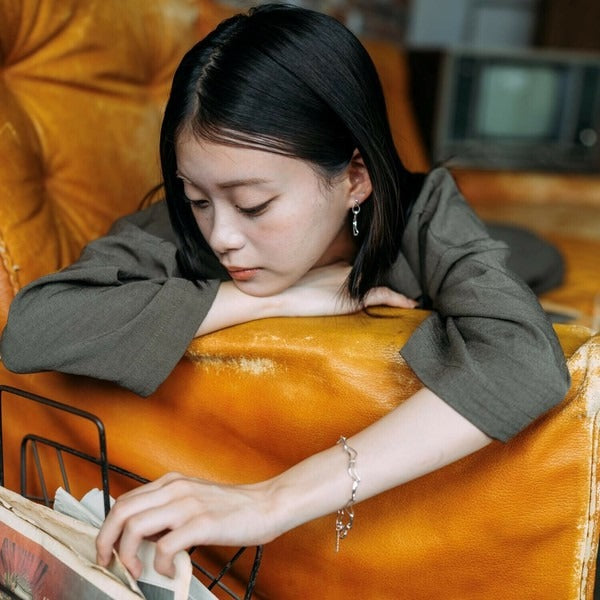 Banana Motif Earrings Silver