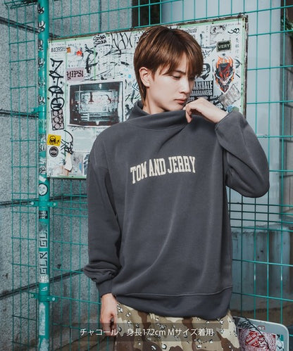 JERRY T-100 High-Neck Big Sweatshirt with Back Print