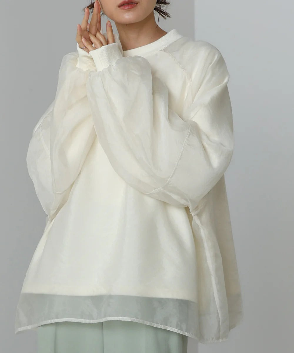 Bou Jeloud Sheer Layered Fleece Sweatshirt