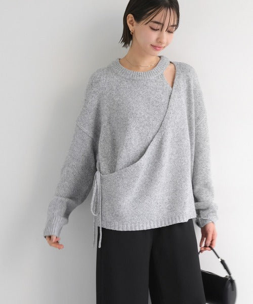 evernavy Faux Layered Long Sleeve Knit Top