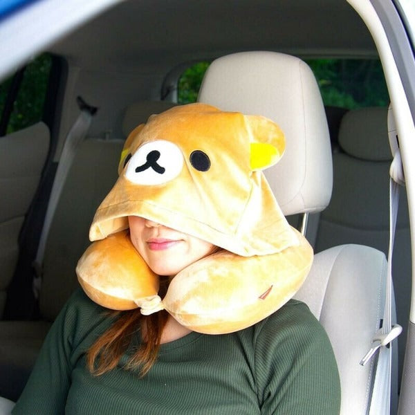 Rilakkuma Neck Pillow with Hood