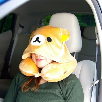 Rilakkuma Neck Pillow with Hood