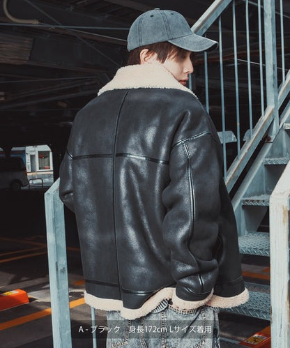 SIDEWAYSTANCE Faux Mouton B-3 Jacket