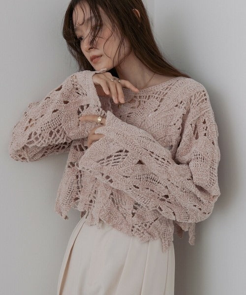 Mohair Crochet Short Tops