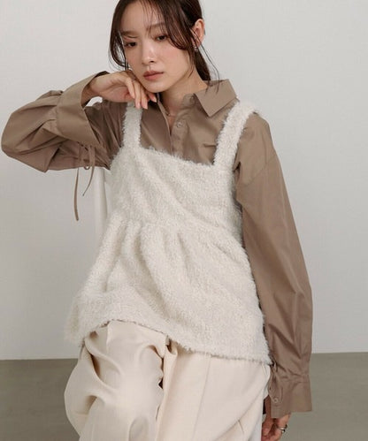 Boucle Shaggy Peplum Camisole