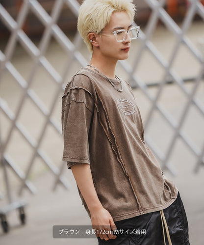 Oval Logo Short Sleeve Grunge T-shirt