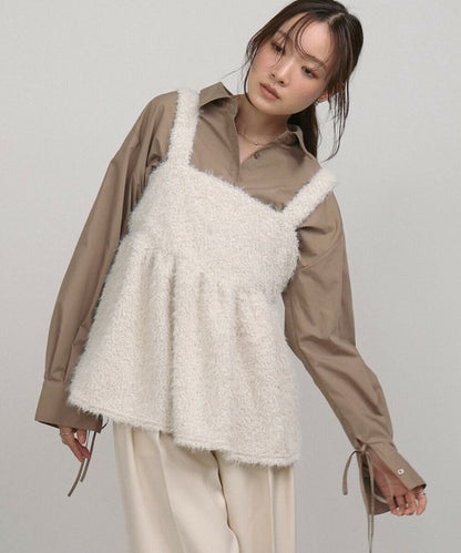 Boucle Shaggy Peplum Camisole