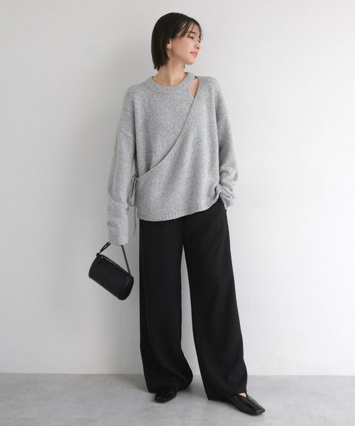 evernavy Faux Layered Long Sleeve Knit Top