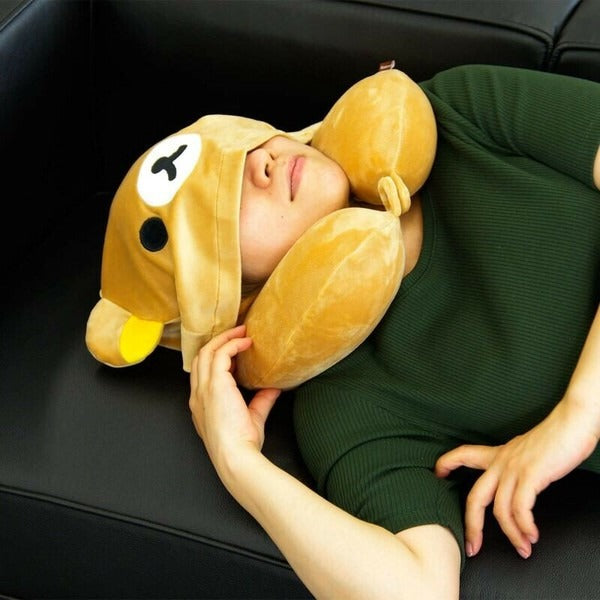 Rilakkuma Neck Pillow with Hood