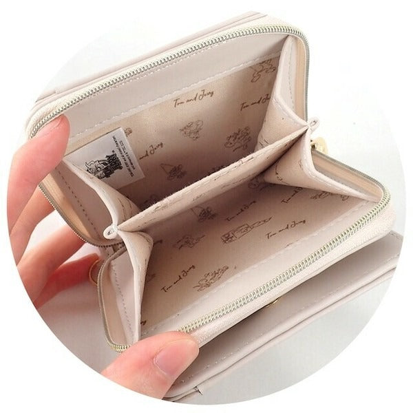 TOM and JERRY×Flapper Latte Color Mini Wallet