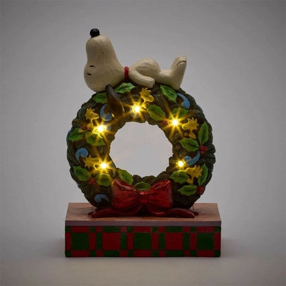 Snoopy Christmas Sleeping Wreath LED