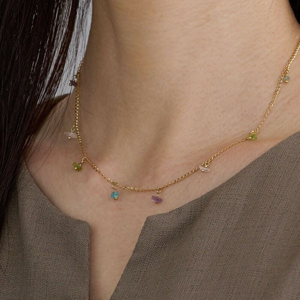 Natural Stone Multi-Stone Mix Necklace