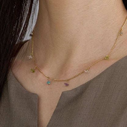 Natural Stone Multi-Stone Mix Necklace