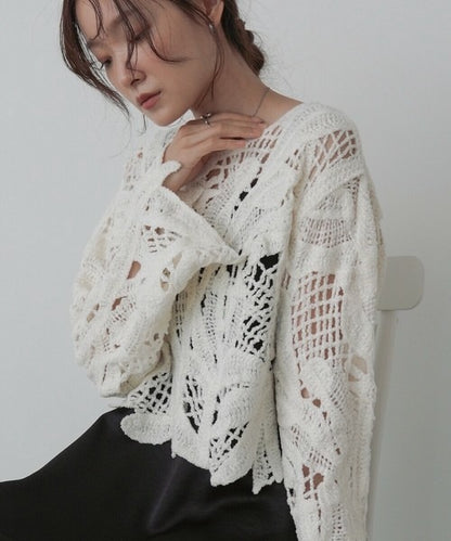 Mohair Crochet Short Tops