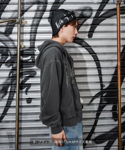 Embroidered Logo Short-Length Fleece Sweatshirt