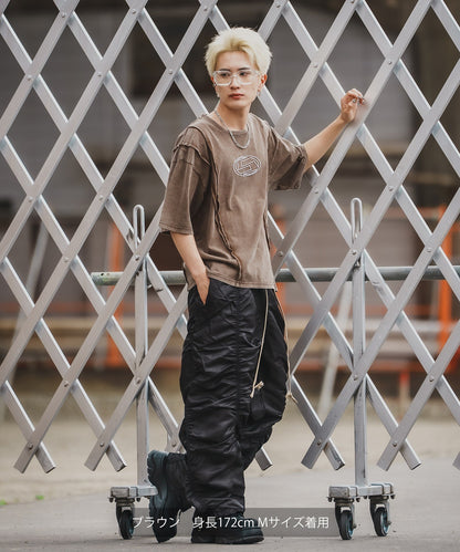 Oval Logo Short Sleeve Grunge T-shirt