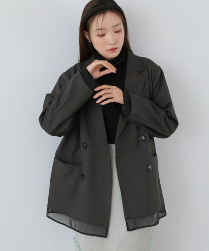 Bab Sheer Double-Breasted Tailored Jacket