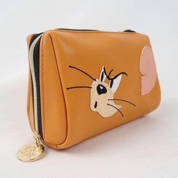 TOM and JERRY×Flapper Face Applique Cosmetic Pouch