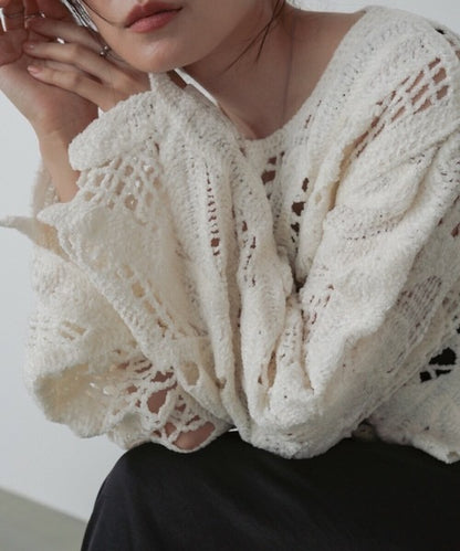 Mohair Crochet Short Tops