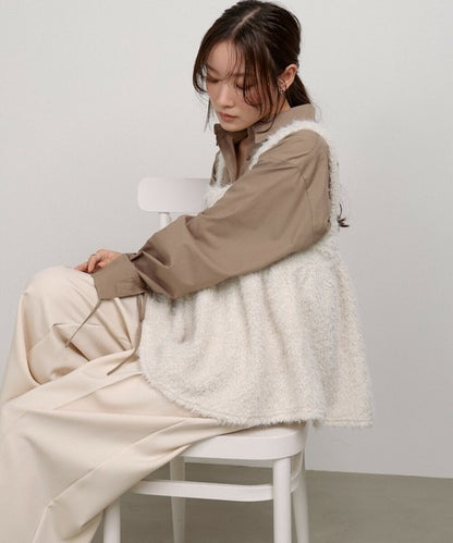 Boucle Shaggy Peplum Camisole