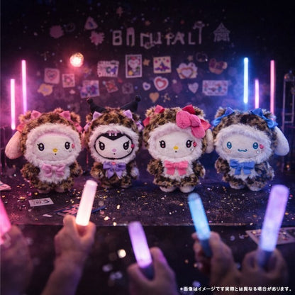 Sanrio Leopard Mascot Pouch Plush Keychain – Hello Kitty / Kuromi / My Melody / Cinnamoroll