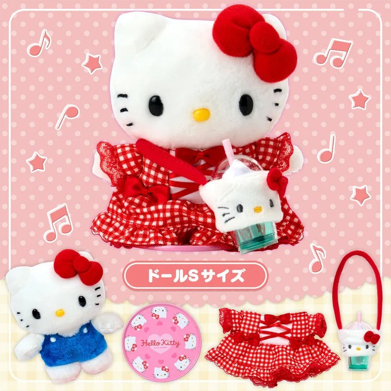 Sanrio Hello Kitty Pitatto Friends Plush Doll Starter Set – S Size Outfit & Accessories