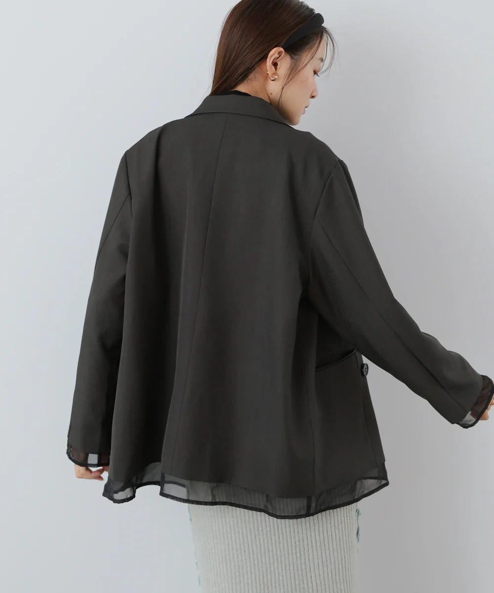 Bab Sheer Double-Breasted Tailored Jacket