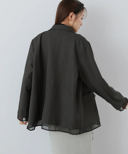 Bab Sheer Double-Breasted Tailored Jacket