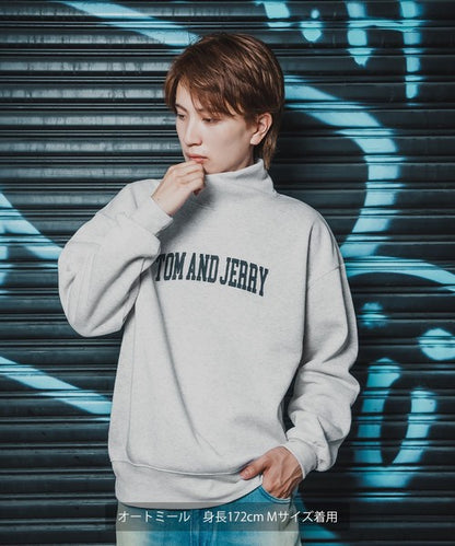 JERRY T-100 High-Neck Big Sweatshirt with Back Print