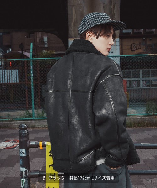 SIDEWAYSTANCE Faux Mouton B-3 Jacket