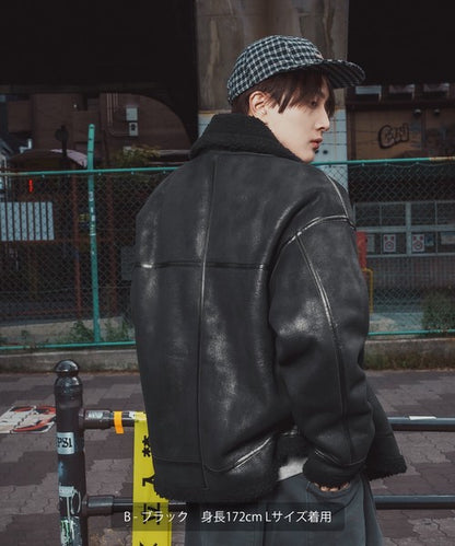 SIDEWAYSTANCE Faux Mouton B-3 Jacket