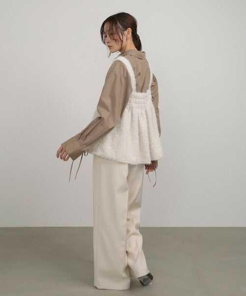 Boucle Shaggy Peplum Camisole